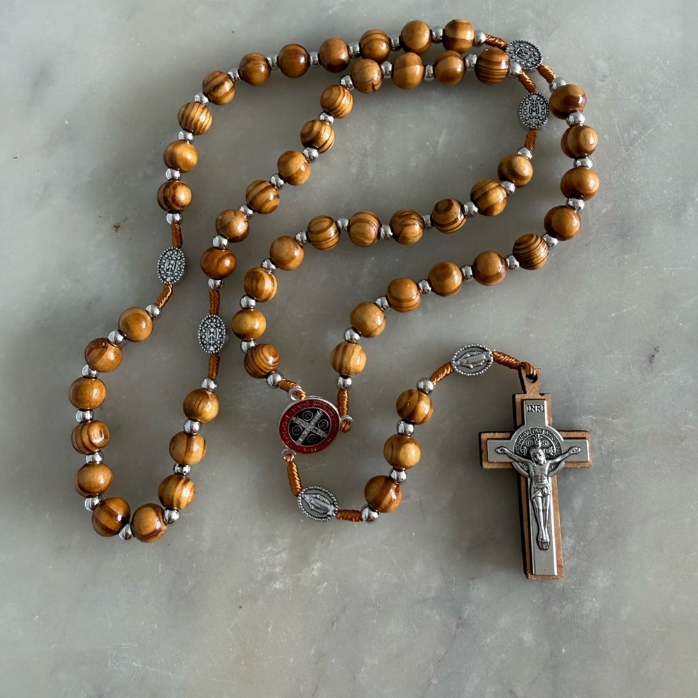 Wooden Rosary Beads with Crucifix